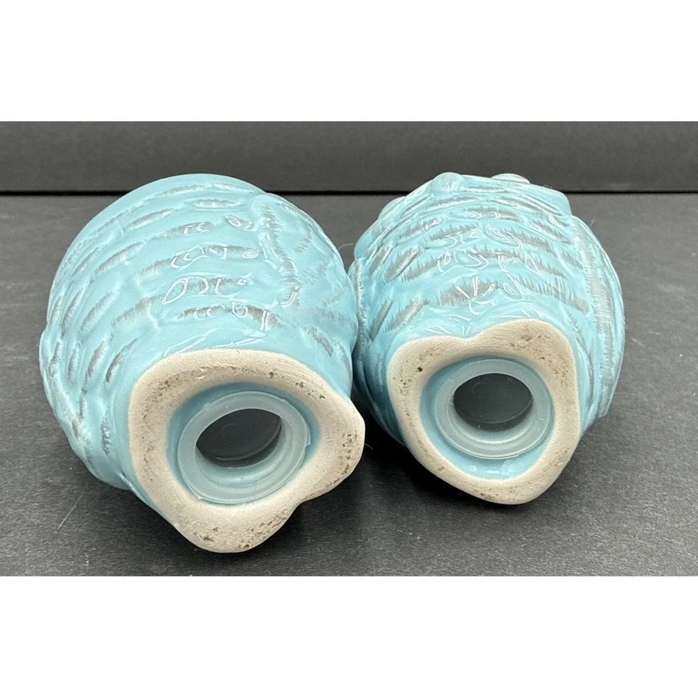 Vtg? Blue Teal Owl‎ Salt & Pepper Shakers